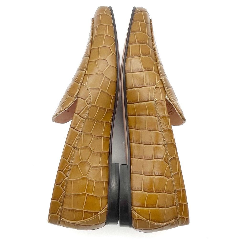 NEW J. Crew Cecile Croc Embossed Leather Slipper Loafer Tan Slip-On Size 7 NWOB - Picture 10 of 16